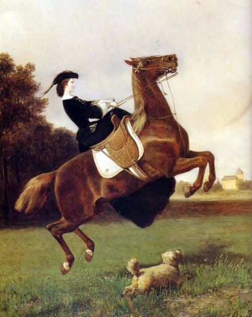 Empress Elisabeth of Austria on horseback, c. 1850