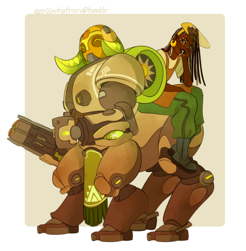 guesswhatruru: patrons chose Efi and Orisa for this month and I was so happy to draw them in present