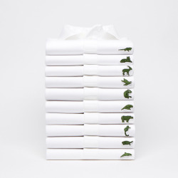 thingsorganizedneatly: Lacoste and IUCN Save Our Species have once again teamed up to create limited edition polo shirts for charity.  The number of polos for each species represents the estimated number of specimens remaining in the wild. All profits