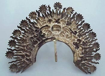 18th century Spanish Colonial silver Santo or Madonna Resplendor Crown from South America
