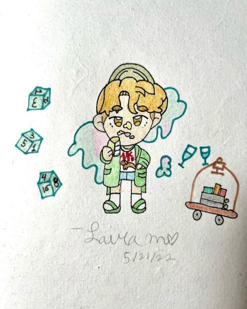 Doodles at work #6 One of my favorite scenes from Onew’s Dice video is when he is eating cake and h