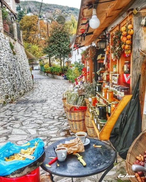 The charm and atmosphere of villages Herb shop in Makrinítsa village, Magnesia, Greece by Zoe Douna