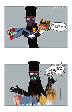 bioannette:  Me reí feo #Villainous #Paperhat #Blackhat #Drflug