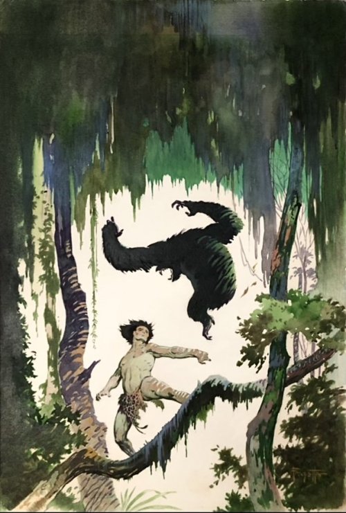 curtvilescomic:  Tarzan by Frank Frazetta