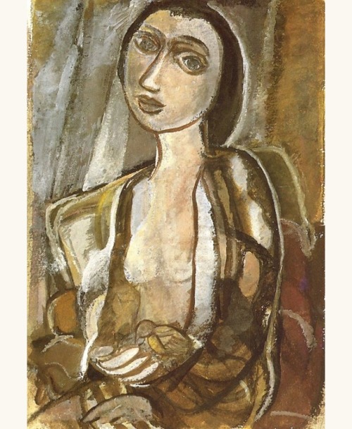 lilithsplace:‘Figure with Bird’, 1955 - Lasar Segall (1891–1957)