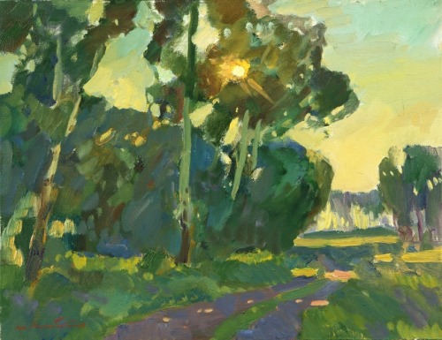 Yuri Konstantinov - The Sun in Poplars. 2012. Oil on canvas.