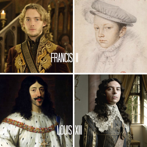 everythingieverloved:Kings of France as portrayed in television shows versus their true portraits.Qu