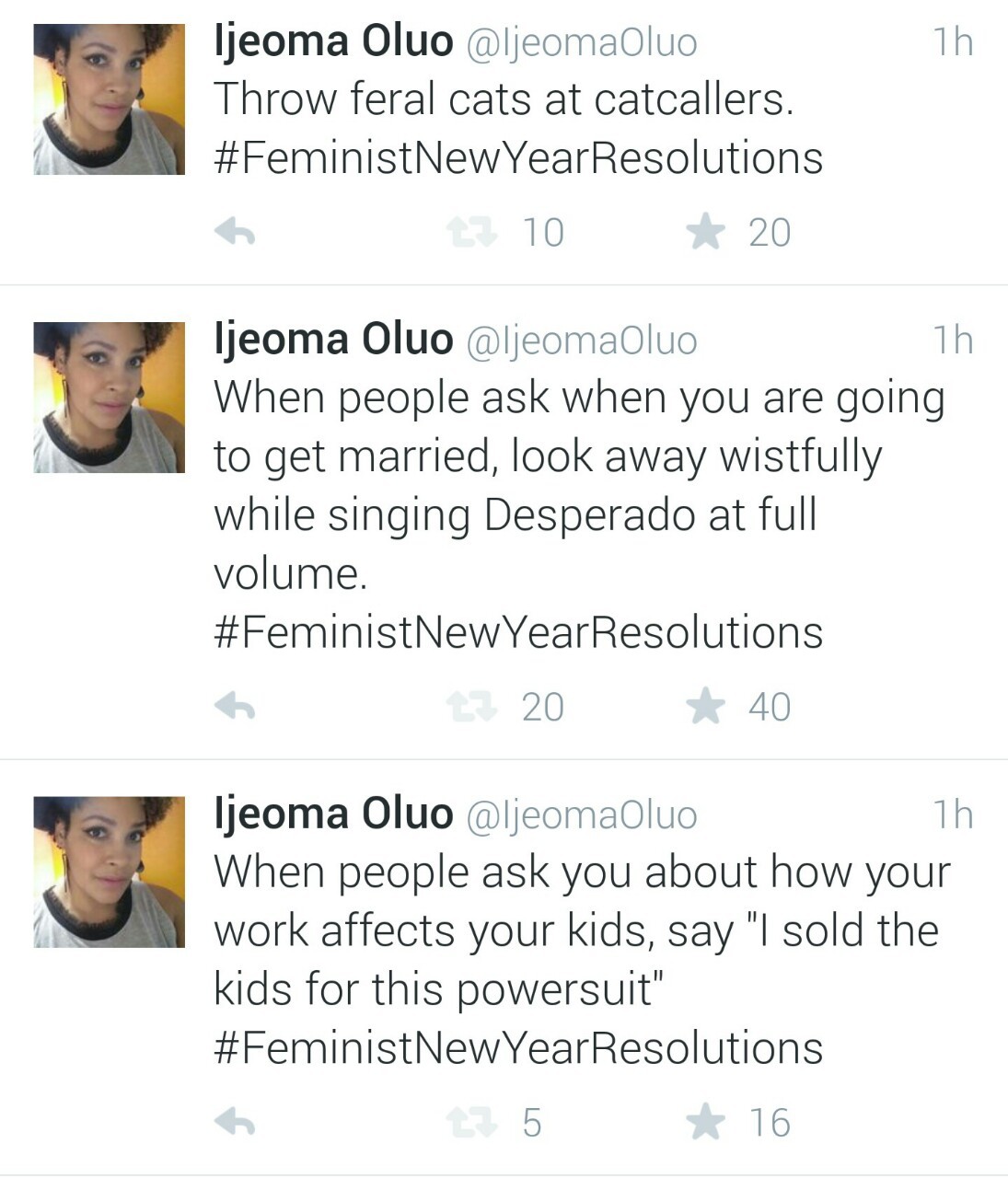 thefemcritique:  elizabethplaid:  herhonestlife:  Feminist New Year Resolutions 