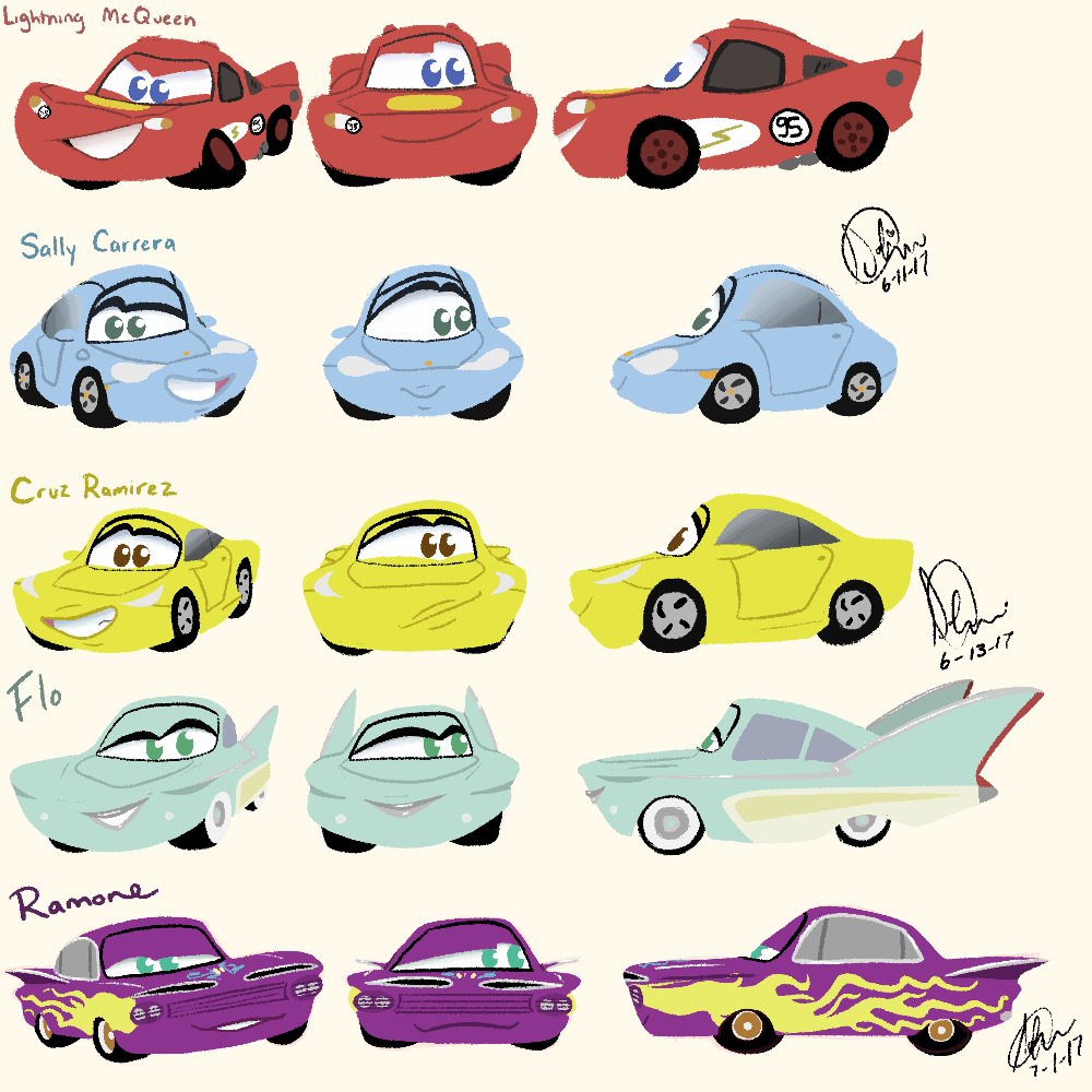 Pixar S Cars The Series 17 Character Design Turnaround Concepts