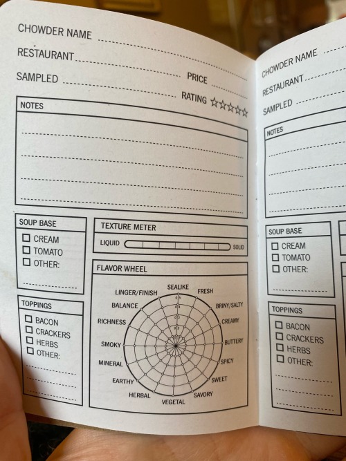 angelicguy:my mothers chowder tasting notebook 