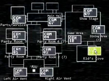 FNaF+ Map, cleared up w/ Cameras & (possible) names - Imgur