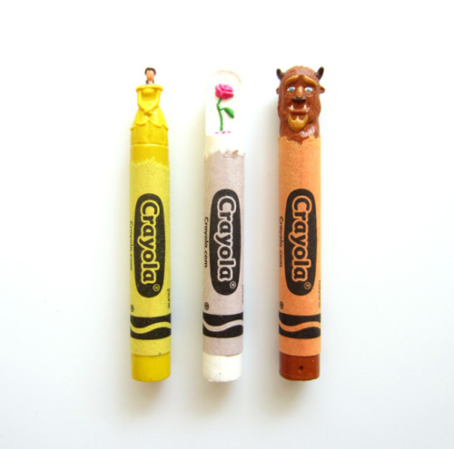 archiemcphee:  It’s never too soon to share more of Hoang Tran’s pop culture-based crayon sculptures (previously featured here). In addition to the extraordinarily careful carving (check out how thin Jack Skellington’s neck is!), Tran melts other
