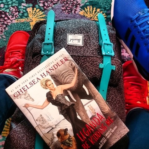 Off to another #adventure #CNY #Red #NewBalance #Blue #Adidas #Hershel   @chelseahandler, you’ll be my travel partner (with @macgeenow ) 😀😀😀 #UgandaBeKiddingMe (at Changi Airport)