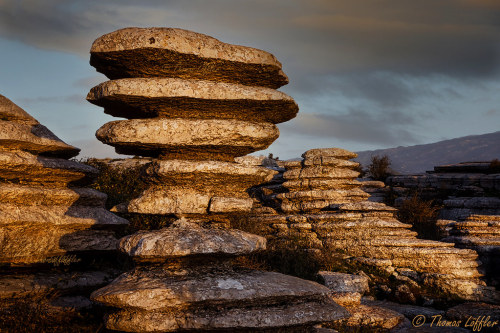 El Torcal de Antequera by funtor site of national interest since1929 with unique karstic pancake roc