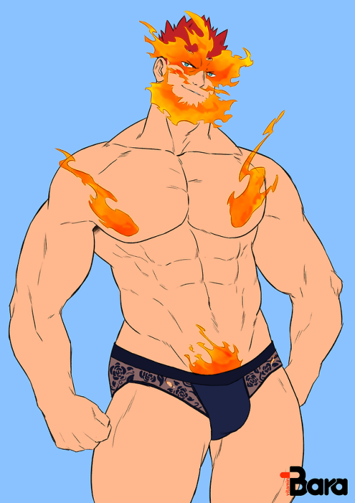 vitamin-bara: Endeavor (Enji Todoroki) from My Hero Academy in 16 for the Underwear Challenge!