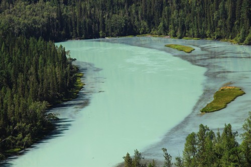 Moon BayThis pond of water lies on the Kanas River just outside of Lake Kanas, a beautiful site in t