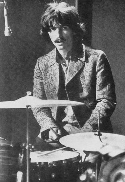 led-beatles:  “I was lucky enough to be surrounded by three frustrated drummers and each of them thought I was an octopus. They forgot I only had two hands and two feet. I remember John once coming and playing a record and saying, “Oh, Ringo, I just