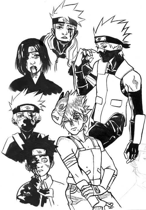 aaomeanie: Indulgent sad Kakashi doodles i forgot to post. 