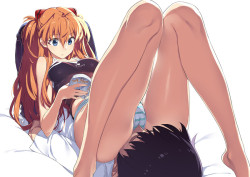 wanwan7:  ikari shinji and souryuu asuka langley (neon genesis evangelion) drawn by tatsuwo - Danbooru