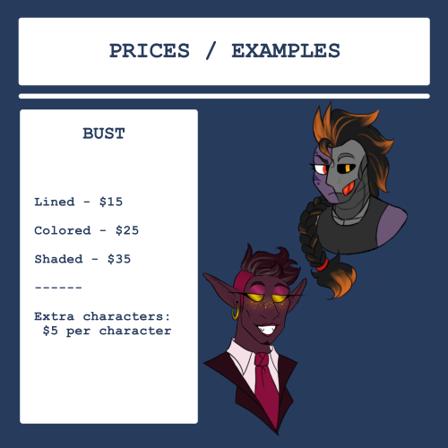 spiderscribs: It’s once again time for a new commission sheet! With updated prices, newer exam