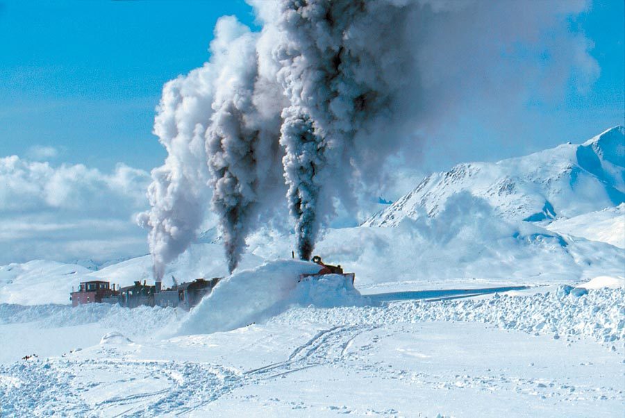 Polar express (White Pass &amp; Yukon Route heritage railway today, and during