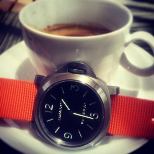 utkuozt:
“Two favs. #espresso and #pam176 both #italian. A distant third could be a #ferrari #coffeegram #instagood #instamood #instacoffee #cafe #watchmania #watch #mechanicalwatch #watchaddict #instwatch #doppio #igers #igaddict #instagramturkey...