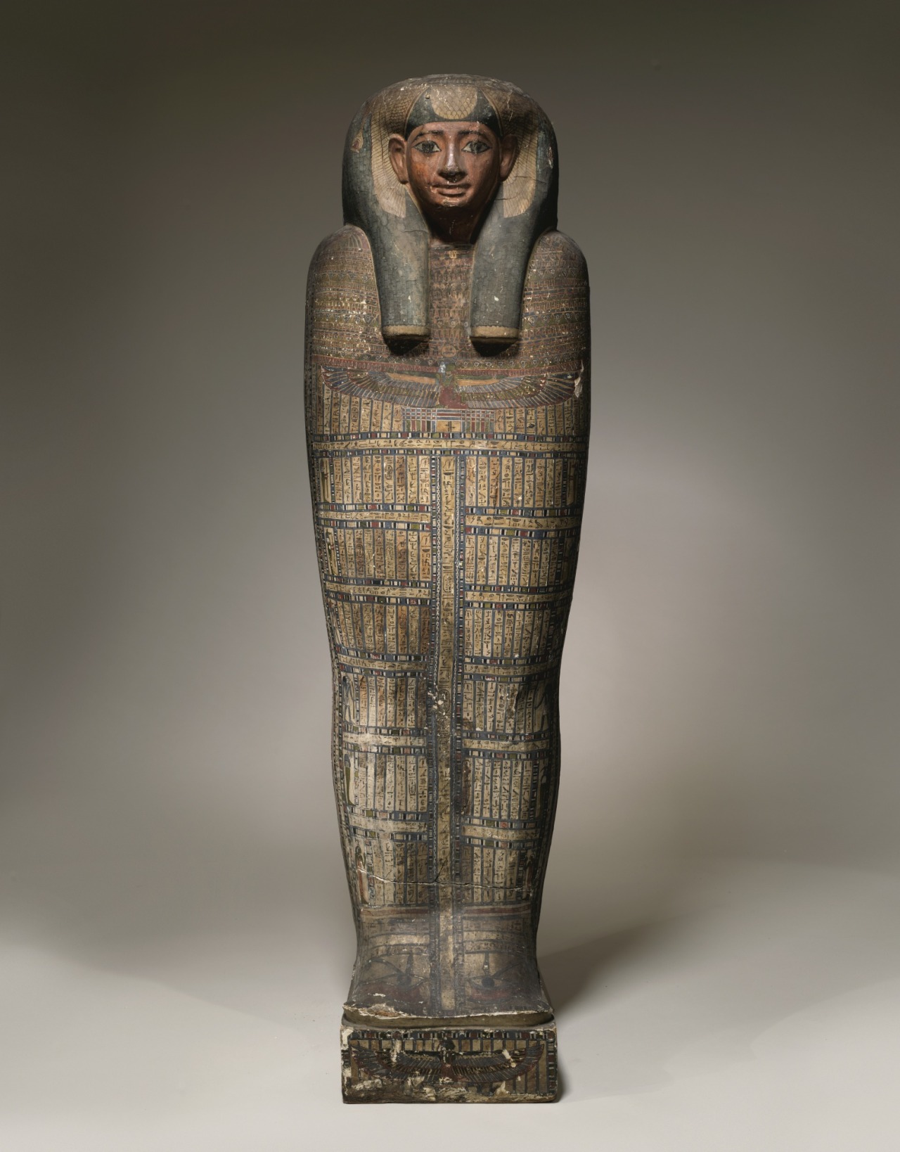 tastefulwealth:  AN EGYPTIAN POLYCHROME WOOD INNER SARCOPHAGUS OF PRINCESS SOPDET-EM-HAAWT,