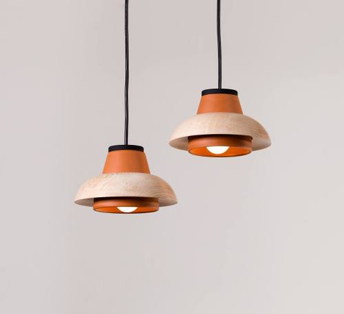everything-creative: One shape and three materials in four objects This line of plant pot, ceiling l