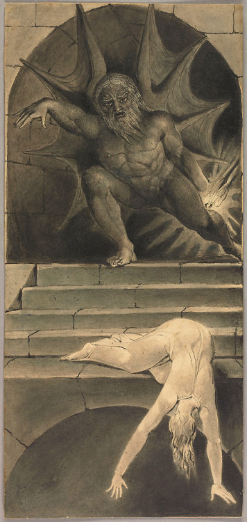 magictransistor:William Blake. Death Pursuing the Soul through the Avenues of Life. 1805.