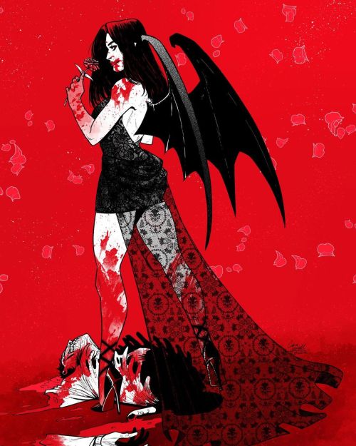 Lilith had a date. #corinhowell #lilith #goth #gothicart #gothiclady #gothlady #gothicladies #gothla