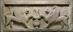 fabionardini:  (via Door lintel with lion-griffins