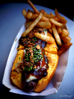 theycallmemaggie:  Wagyu beef hot dog, with