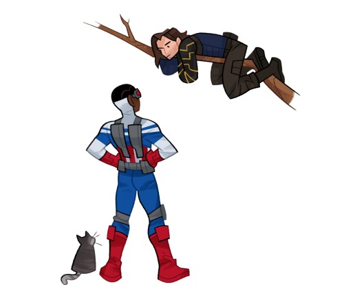 sambuckyslay: lousysharkbutt:there are two kinds of cats bucky, if you want sam to cradle you softly