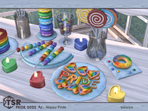***PRIDE 2022. Happy Pride*** Sims 4 Includes 9 objects: candies, donut, functional candle, hearts, 