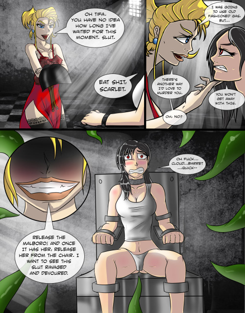 john-mirror-captions: forevernyte: Tifa vs. Malboro EVB! Pages 1 and 2. Tifa’s demise will be free, but to see what happens to Scarlet, consider pledging ฟ of my patreon! http://www.patreon.com/forevernyte VORE! I have no idea why, but I think this