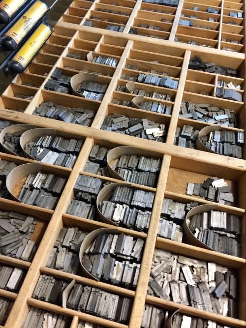 [image description: photos of proofs of handset type for letterpress printing, displaying all the le