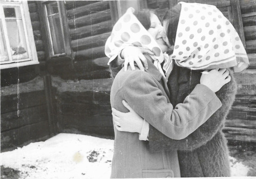 sovietdebris:soviet girls kissing, 1970sby unknown photographer