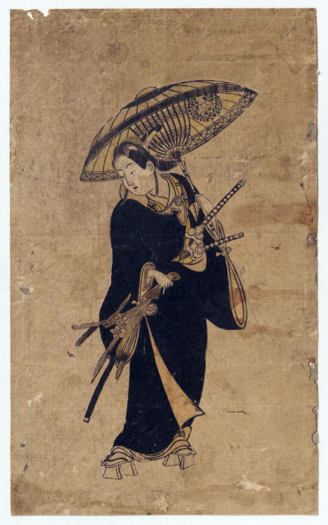 Actor Ogino Isaburô as Watanabe no Tsuna by Okumura Toshinobu, 1723