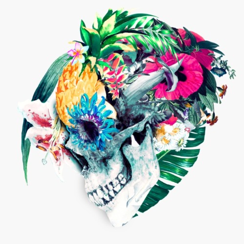 lesstalkmoreillustration: Floral Skull Giclée Art Prints By Riza Peker    *More Things & Stuff    