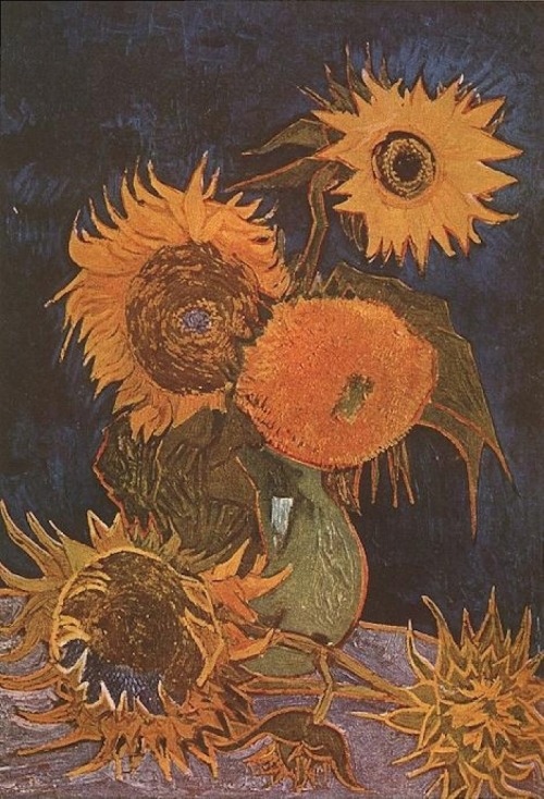 artist-vangogh: Still Life Vase with Five Sunflowers, 1888, Vincent van GoghMedium: oil,canvas