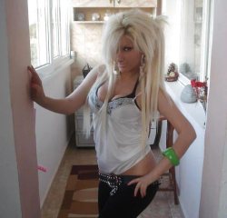 Telford chav with long blonde hair and beautiful