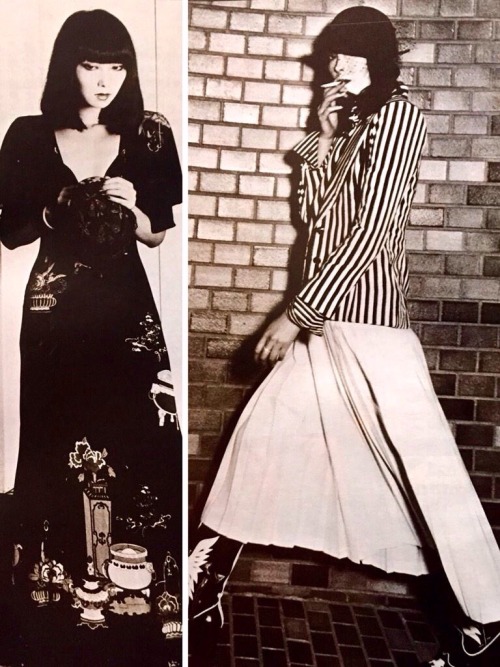 taishou-kun:  Yamaguchi Sayoko 山口 小夜子 (1949-2007) for Shiseido 資生堂 Benefique ベネフィーク - Japan - 1974