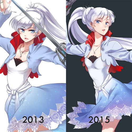 lowaharts:  posted this on twitter but I wanted to post this here too *p* The 2013 RWBY was drawn for roosterteeth’s movie poster contest and the 2015 RWBY was drawn for the Japanese release of RWBY vol 1! o)-< I feel like my improvement has slowed