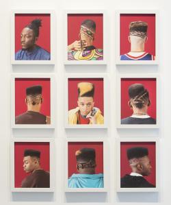 blackcontemporaryart:  Awol Erizku, Heads,  2013, Grid of nine archival pigment prints in custom white frames 
