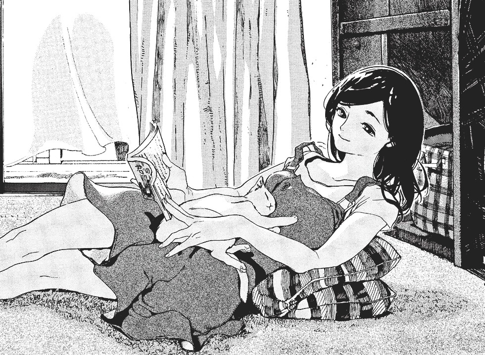 Panel of the manga version of She and her Cat.