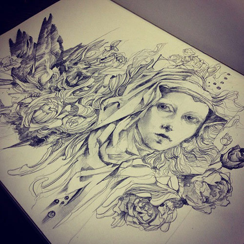 2headedsnake:  Sketchbook pages by Craww 