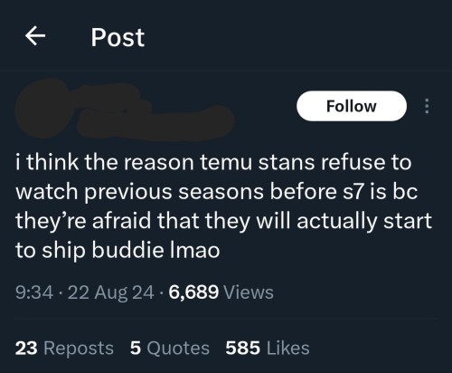 They Really Can't Fathom That Ppl Were Watching Even Before S7 And Never Shipped Buddie. Like They Can't