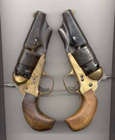 titovka-and-bergmutzen:Another set of Avenging Angel pistols, this time a brace of Colt 1860s.