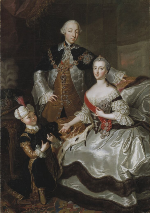 history-of-fashion:1756 Anna Rosina de Gasc - Grand Duke Peter Fedorovich (future Emperor Peter III 