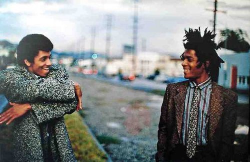 twixnmix:Jean-Michel Basquiat and Rammellzee on Santa Monica Boulevard in West Hollywood, December 1982. Photos by Stephen Torton